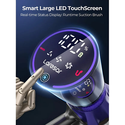 Cordless Vacuum, Real 50Kpa Suction, 500W Motor, 60Min Runtime, Quiet, Premium Build for Pets & Floors